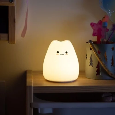 Imagen de Lampara Nocturna de Mesa LED Infantil quitamiedos y Recargable Cat Greenice