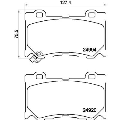 Imagen de HELLA 8DB 355 015 411 Juego de pastillas freno con avisador acústico desgaste accesorios INFINITI: Q50 Berlina, FX SUV, Q70