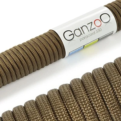 Imagen de Ganzoo Paracord 550, 4mm Cuerda, 3 Metros, Poliéster, Tipo 7 Hilos Interiores, el Correa de Perro Collar Pulsera, Camping Supervivencia y Cuerda Multiusos al Aire Libre, Oro Oscuro