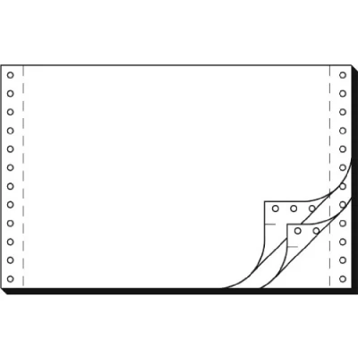 Imagen de Sigel 36243 Papel continuo (1200 hojas, 240 x 6&quot;, A5 vertical triple, 56, 53 y 57 g/m2), color blanco