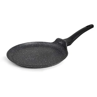 Imagen de Lacor 26844 Crepera de aluminio forjado, Antiadherente, Apta para todo tipo cocinas incluído inducción, Full Induction, Ø24cm, Ecológica y sin PFOA, Negro