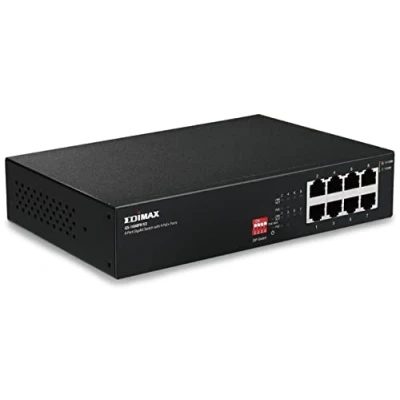 Imagen de Edimax GS 1008PL V2 Conmutador PoE+ Gigabit Ethernet de 8 Puertos y Largo Alcance con DIP Switch