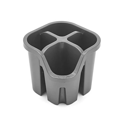 Imagen de Addis 517938 Escurridor de Utensilios para Cubiertos con 4 Compartimentos, Color Plateado metálico, Metallic Silver, 14 x 13 cm
