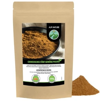 Imagen de Polvo de cinco especias chinas (500g), mezcla chinas, especias, 100% natural, preparación para la cocina asiática, sin aditivos artificiales