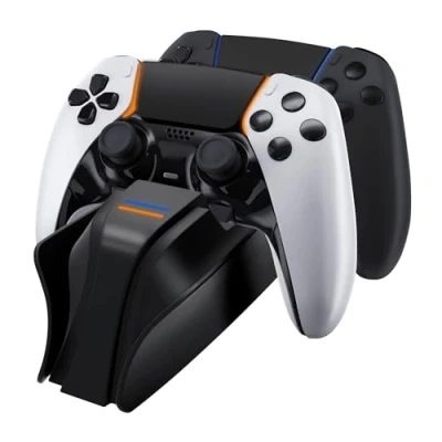 Imagen de Snakebyte PS5 Twin:Charge 5 Playstation Charging Station for DualSense Controller, Charger Kit 2 Wireless Controllers Including Type C Cable, LED Charge Status Display, Design, Black