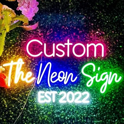 Imagen de Letreros de Neón Personalizados, Luz Led Decoracion Pared Personalizado Para Luces Decoración Bar Dormitorio Boda Cumpleaños Hogar Salón Neon Signos (26 140 cm)