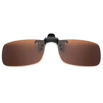Imagen de JM Polarizadas Clip en Gafas de Sol Sin Marco Flip up Lente Para Graduadas Marrón