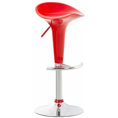 Imagen de Taburete Saddle con Asiento De Polipropileno I Bar Altura Regulable &amp; Giratorio Silla Alta Cocina Reposapiés Color:, Color:Rojo