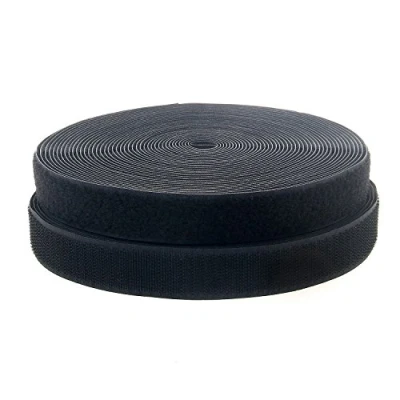 Imagen de TUKA 25m x 25mm Hook y Loop Bandas para coser, no autoadhesivas, 25 mm de ancho, Gancho bucle cinta, vuelta sin adhesivo, Cinta Bucle, negro TKB5003 black