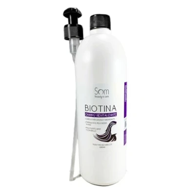 Imagen de SOM Biotina Champú Revitalizante 1000ml Fortalece y Estimula el Crecimiento del Cabello Para Todo Tipo de Con Vitamina B7