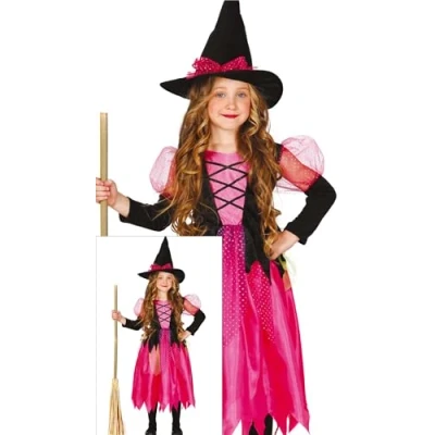 Imagen de FIESTAS GUIRCA Disfraz de Bruja Rosa Encantadora para Niña con Gorro Disfraces Halloween Niñas 3 a 4 años