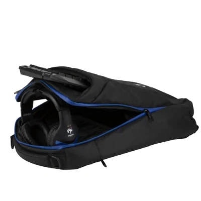 Imagen de Konix FFF Mochila protectora y de transporte para ordenador portátil gaming (17 pulgadas), 30 x 18 57 cm, volumen 27 l, negro azul