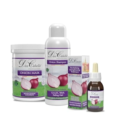 Imagen de Don Cabello Total Reparación Pack Anticaída con Extracto cebolla Roja. Champu De Anti Caída 1000 ml mascarilla pelo Concentrada Locion Reparador 125 ml. Sin olor a