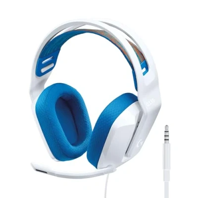 Imagen de Logitech G335 Auriculares con Cable para Gaming, Micrófono Volteable, Jack de 3.5mm, Almohadillas espuma viscoelástica, compatible PC, PlayStation, Xbox, Nintendo Switch Blanco