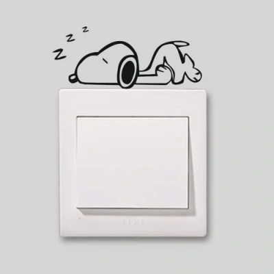 Imagen de 2 pegatinas de Snoopy en una siesta para interruptor luz, enchufe, decoración vinilo, o enchufe