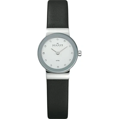 Imagen de Skagen Freja reloj para mujer, movimiento de cuarzo con correa acero o piel, Negro y tono plata, 22MM