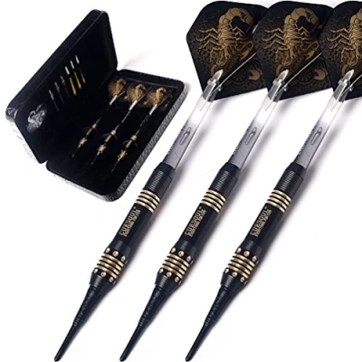 Imagen de CUESOUL Black Scorpion Deluxe Dardos de plástico Set with Luxury Case, 16 gram (B2303)