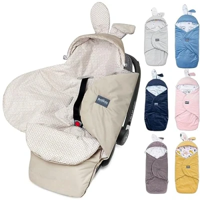 Imagen de Bellochi Saco Capazo Bebe Universal Invierno Acogedor Manta para Cochecitos de Bebé Sillas Paseo o Coche (p.ej. Maxi Cosi y Römer) (Lux)