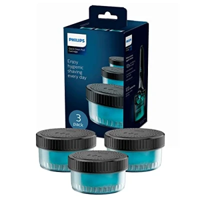 Imagen de Philips Cartuchos de Recarga para Centro Limpieza Sin cables, Afeitadora Eléctrica Hombre, Pack 3 Unidades, Fragancia Fresca, alcohol, CC13/50