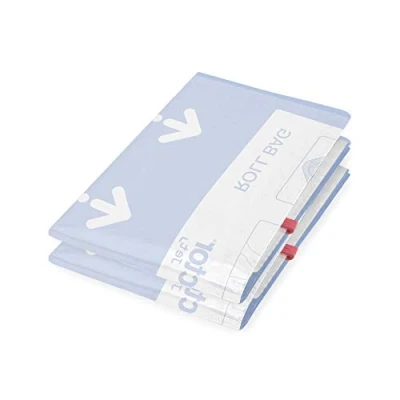 Imagen de Compactor bolsas almacenaje al vacío ropa viaje, pack 2 para viajar con maleta, mochila. Extrae el aire manualmente, bolsa enrollable, organizador ahorra espacio, talla M