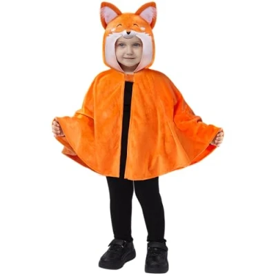 Imagen de Spooktacular Creations Disfraz unisex de zorro naranja para Halloween, bebé, unisex, capa zorro, 3T