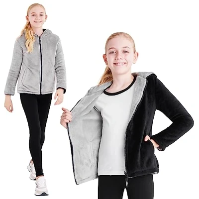 Imagen de CityComfort Sudaderas Niño con Cremallera, Sudadera Reversible de Polar 5 14 Años (Negro, 7 8 años)