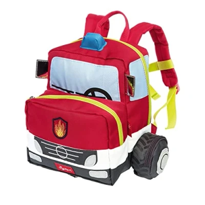 Imagen de Sigikid Rucksack, Traktor, Mochila Unisex niños, Rojo/Camión de Bomberos, 25x28x18 cm