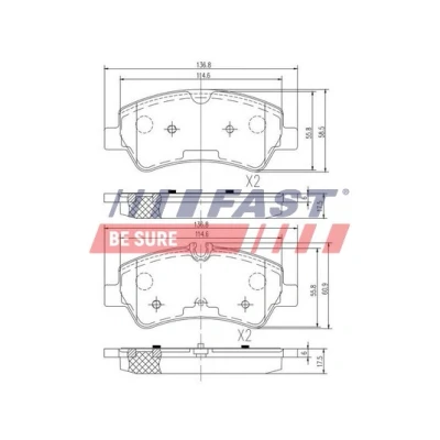 Imagen de FAST FT29545 Juego de pastillas freno Eje trasero preparado para indicador desgaste FORD: Transit V363 Furgón, Tourneo Custom V362 Bus