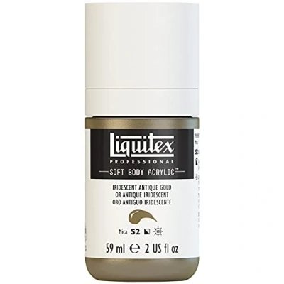 Imagen de Liquitex 1959237 Professional Soft Body Pintura acrílica (consistencia cremosa, alta pigmentación, resistente a la luz y al envejecimiento, bote de 59 ml), color dorado envejecido