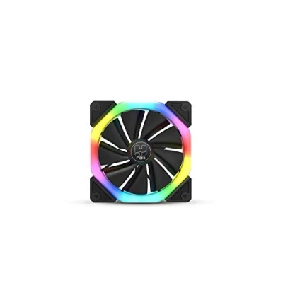 Imagen de Nox Hummer S FAN NXHUMMERSFAN Ventilador PC 120 mm, doble anillo LED ARGB Rainbow, pads de goma antivibración, gran flujo aire, 3 pines, color negro