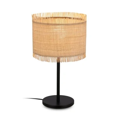 Imagen de Briloner Lámpara de mesa Borra, color natural, paja, altura 42 cm