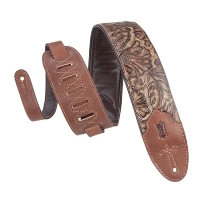 Imagen de Levy&#039;s Leathers Sundance Correa de guitarra cuero en relieve 3 pulgadas ancho; serie Western Palm Pecan (M4WP 002)