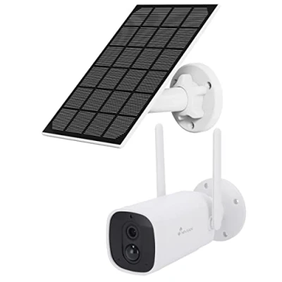 Imagen de NIVIAN Cámara de vigilancia WiFi+Panel Solar Batería Larga duración 10400mAh FullHD Detección Movimiento y Humanos Apta Exterior Visión Nocturna Audio bidireccional Alexa,Google Home,App Tuya