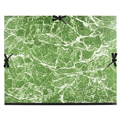 Imagen de Carton a dessin papier marbre verni avec rubans 61x76 b2