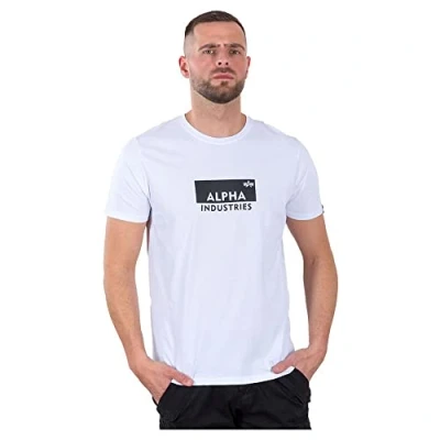Imagen de ALPHA INDUSTRIES Box Logo T Camiseta, Blanco (White 09), S para Hombre