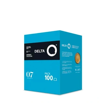 Imagen de Delta Q Cápsulas de Café Molido DeQafeinatus 100 Intensidad 7 Compatibles con Cafeteras Espresso Intenso Descafeinado Notas Caramelo