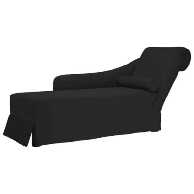 Imagen de vidaXL Chaise Longue Respaldo reposabrazos Derecho Terciopelo Negro, sillón, diván, Silla de salón, sofá Silla, Tumbona, diván salón