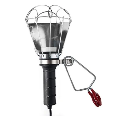 Imagen de FAMATEL Lámpara portátil goma de trabajo 100W con cable 5 m Bombillas E27 Producto certificado CE Negro
