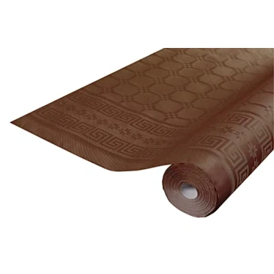 Imagen de Pro Nappe Ref R482529I Mantel de Papel Damasco desechable en Rollo 25 M Largo X 1,20 Ancho Color Chocolate con Estampado Universal Chic y clásico