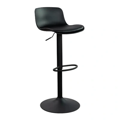 Imagen de Vaukura Taburete Alto Regulable Brooklyn con Cojín Negro Moderno para Cocina/Bar