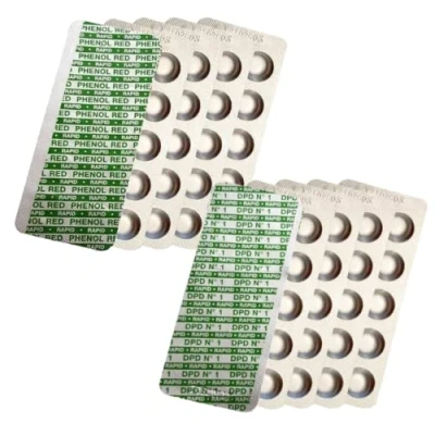 Imagen de harren24 Pastillas de prueba (Rapid) Combi Valor en pH (Rojo Fenol), Cloro libre brome (DPD1) Comprobador agua piscina, 2x30, 2x50, 2x100, 2x250 pieza (2x50 Pastillas)