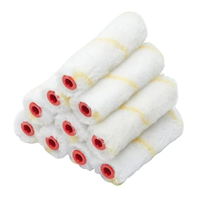 Imagen de Fit For The Job Paquete de 10 mini rodillos pintura tejidos pelo medio 4 pulgadas para bricolaje