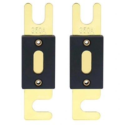 Imagen de Heschen ANL Fuse 350 Amp para sistema de audio vehículos coche, color dorado y negro, paquete 2