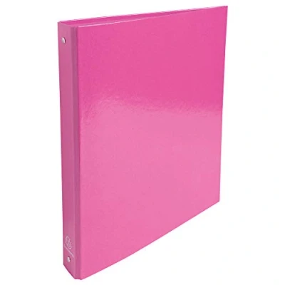 Imagen de Exacompta ref. 519296E Iderama Caja de 10 archivadores rígidos, 4 anillas redondas, diámetro 30 mm, parte trasera 40 dimensiones externas: 32 x 26 cm, tamaño A4, color rosa