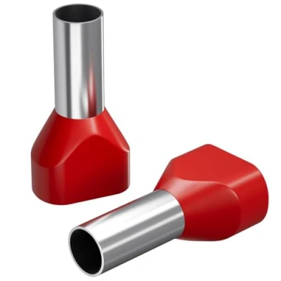 Imagen de 100 terminales de Cable Doble, 2 x 10,0 mm²/12 mm, Color Rojo