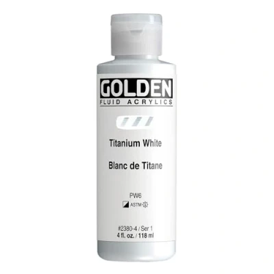 Imagen de 4 Oz Fluid Acrylic Color Paint Color: Titanium White by Golden Artist Colors