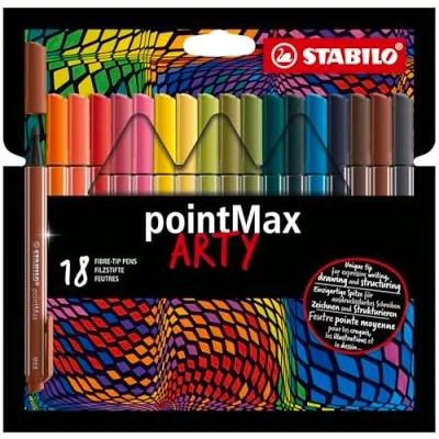 Imagen de STABILO Rotulador Premium Punta Media pointMax Estuche ARTY con 18 Colores