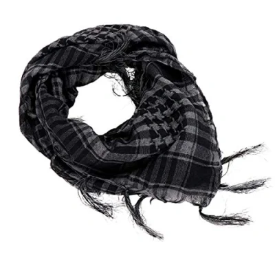Imagen de YONKINY Pañuelo Cuello Shemagh Algodón Moda Unisex árabe Bufanda Mantón Casual Miltec Militar Palestino Para Desert Esquí Ciclismo Senderismo (Gris, 95 * 95CM)
