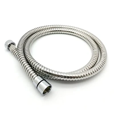 Imagen de Xcel Home™ Manguera de ducha cromada 1,2 m Recambio acero inoxidable a prueba fugas con conectores sólidos e inserto latón mano flexible y dobleces