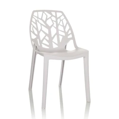 Imagen de hjh OFFICE Silla Apilable de Jardín ARTIFO Tri Plástico Resistente para Uso en Interiores y Exteriores, Blanco 729446